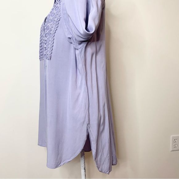 Cupio Button Down Tunic Crochet Shirt Large - Picture 5 of 10